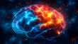 © Siasart Stock - A vibrant, glowing representation of a brain in a cosmic setting.