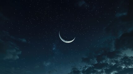 Wall Mural - Moon shines brightly at night