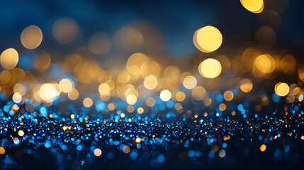 Sticker - Blue Gold Bokeh.