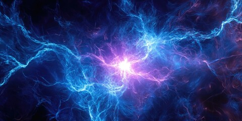 Wall Mural - Blue Purple Explosion Light Dark Room