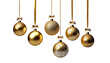 © anmitsu - Golden Christmas balls (transparent background) PNG with alpha channel. Christmas decoration.金色のクリスマスボール(背景透過)アルファチャンネル付PNG。 クリスマス装飾。