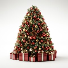 Wall Mural - Realistic Mega Pixel Christmas Tree with Detailed Decorations