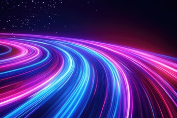 Wall Mural - Starry night with colorful lines