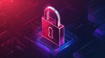 Wall Mural - Cybersecurity and Digital Protection: A 3D Lock Illustration