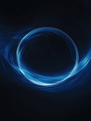 Wall Mural - Blue circle on black background