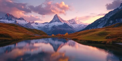 Canvas Print - Mountain Range with Water