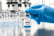 © AI Studio - Hand in blue gloves holding a MPOX Vaccine label