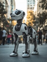 Poster - Robot dog on city street