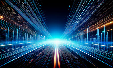 Wall Mural - abstract background technology high speed racing for sports of long exposure light on black backgrou