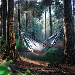 Sticker - hammock-hanging-between-trees-in-the-forest