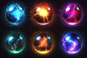 Canvas Print - Glowing orbs with different colors