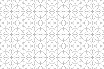 Wall Mural - Grey outline circle geometric seamless pattern. Vector Repeating Texture.