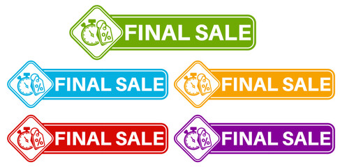 Set final sale icons sign Promotional banner labels sticker design vector illustration