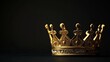 © Zahid - Golden crown of a king or queen at low angle against black background