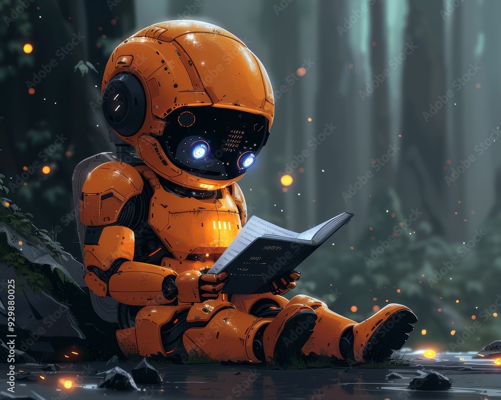 vector illustration cartoon flat design D Data Sc 272 robot, 3d ...