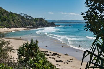 beautiful wategos beach in byron bay, australia. crystal clear water at wategos beach.