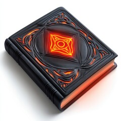 Canvas Print - A book with a glowing symbol on the cover, AI