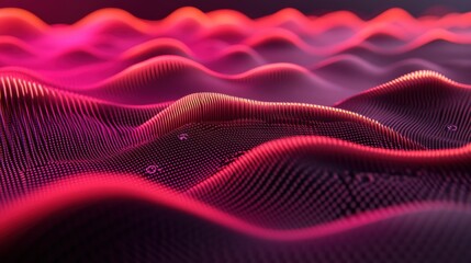 Poster - A close up of a wave pattern with red and pink colors, AI