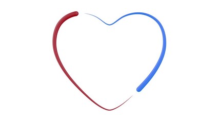 Wall Mural - heart on white background. isolated 3d illustration