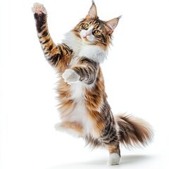 Cute ragdoll cat standing on a white background with transparent background