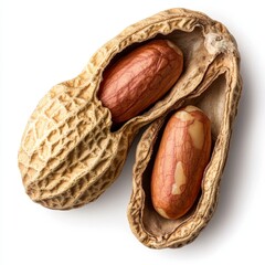 Wall Mural - Isolated on transparent background, an opened peanut shell