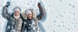© Olga Che - Winter senior couple making snow angel. Happy old woman and man. Mature family laying outside. Cold people, active fun and walk on winter holiday. Elderly couple on nature. Healthy sport relax banner