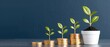 © Arnon  Parnnao - A creative concept of financial growth shown by plants growing from coins, symbolizing investment and prosperity.