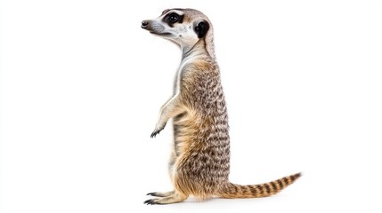 Wall Mural - Isolated Meerkat looking away on transparent background