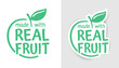 © Dmitry Kovalchuk - Made with real fruit - flat badge with apple silhouette