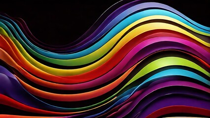 Colorful waves on dark background