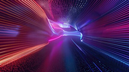 Wall Mural - Abstract Neon Tunnel