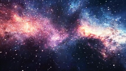 Wall Mural - Colorful cosmic nebula in deep space. Galaxy exploration and universe beauty. Moving through outer space. Banner, poster, wallpaper. Science fiction