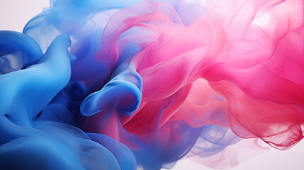 Wall Mural - A vibrant blend of swirling pink, red, and blue hues in an abstract fluid art composition, perfect for dynamic and creative backgrounds