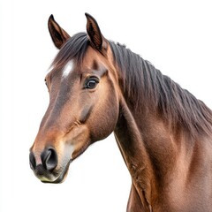 Wall Mural - Transparent cutout of a horse head isolated on a white background