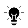 © Muhammad Nashieh - Lamp or light bulb icon editable vector illustration, black and white flat style silhouette isolated  on white background. Energy or thinking symbol. Creative idea and inspiration concept.