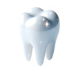 © Irene Kulinchyk - Glossy 3D tooth with sparkle effect isolated. Digital rendering of dental care and oral hygiene concept for design and print.