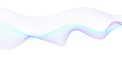 Poster - Modern abstract glowing wave lines on white background. A blue and purple wave of smoke on a white background.	