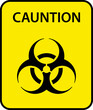 © Volodymyr - Yellow warning biohazard, radioactive, nuclear and toxic sign icons set. Biohazard, chemical hazard warning triangular vector symbol stickers. Caution danger sign.