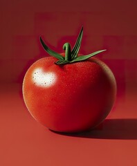 Wall Mural - A simple Tomato, solid in color and pattern on a solid background