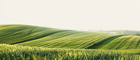 Wall Mural - A field of corn is shown in a very bright and sunny day