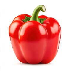 Canvas Print - A red bell pepper isolated on a white background, AI