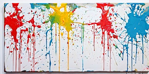 Wall Mural - A painting of splatters of paint on a white background