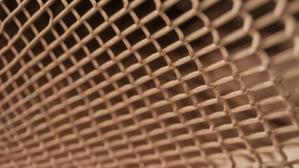 a close up of metal mesh