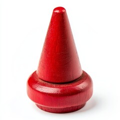 A red pawn figure is isolated on white. The object is intended as a leisure or entertainment object.