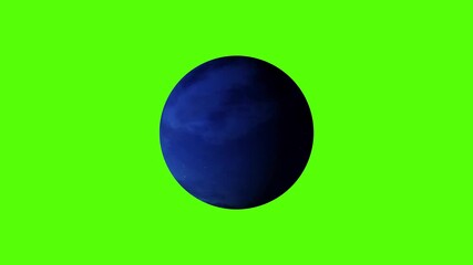 Wall Mural - blue planet rotating on green screen background 4k