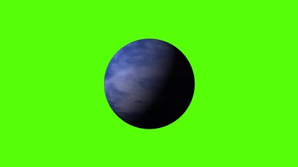 Wall Mural - blue planet on green screen background 4k