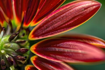 red flower macro Generative AI