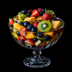 Canvas Print - Fruit Salad in Glass Bowl.