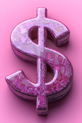 Poster - A dollar sign icon with a graph overlay, isolated on a pastel lavender background, symbolizing the connection between currency and stock markets,