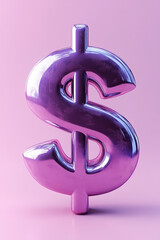 Poster - A dollar sign icon with a graph overlay, isolated on a pastel lavender background, symbolizing the connection between currency and stock markets,
